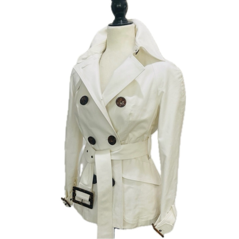 Banana Republic Short White/Cream  Trench Coat